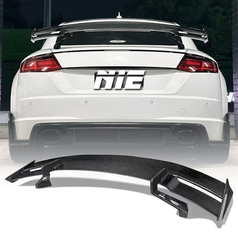 Для Audi Tt Tts Ttrs R8 MK3 Mk2 кованое настоящее углеродное волокно глянцевое черное заднее