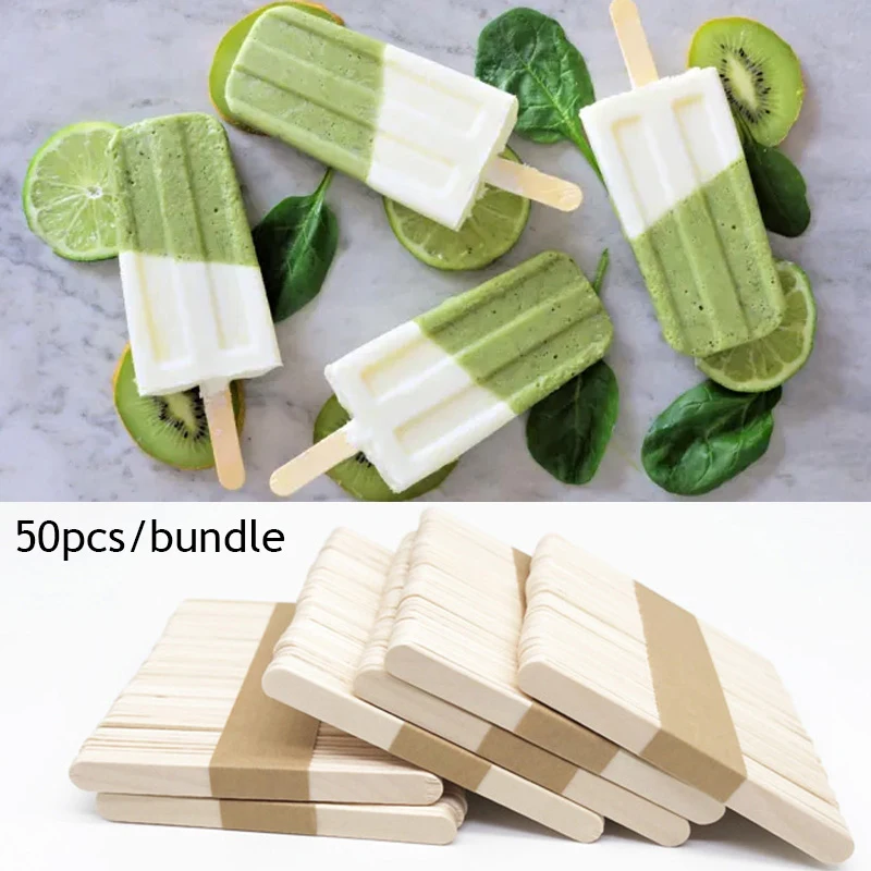 

Ice Cream Sticks Natural Wooden Popsicle Sticks Ice Cream Spoon Hand Crafts Art Cake Tools For Kitchen Popsicle Accessories