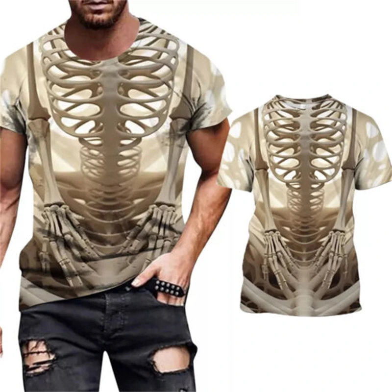 Funny Pattern T-shirt Finger Bone 3D Printing T Shirts Round Neck Short Sleeves For Men's Kids Streetwear Cool New Clotes Tee