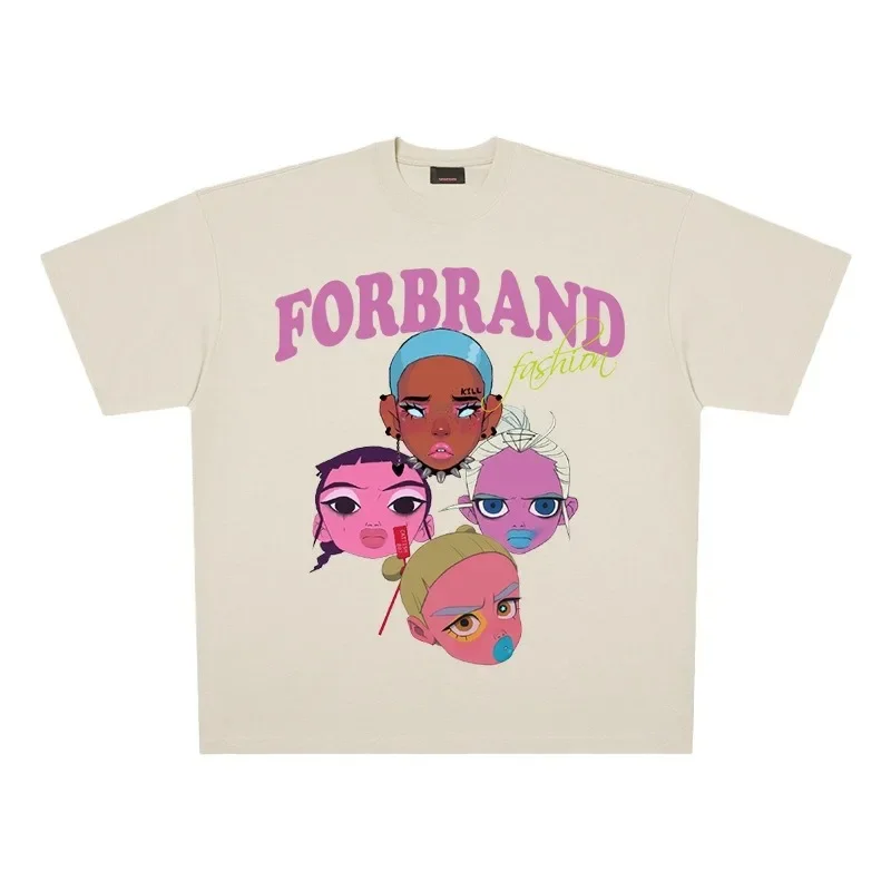 Футболка Мужская/женская оверсайз из чистого хлопка с круглым вырезом