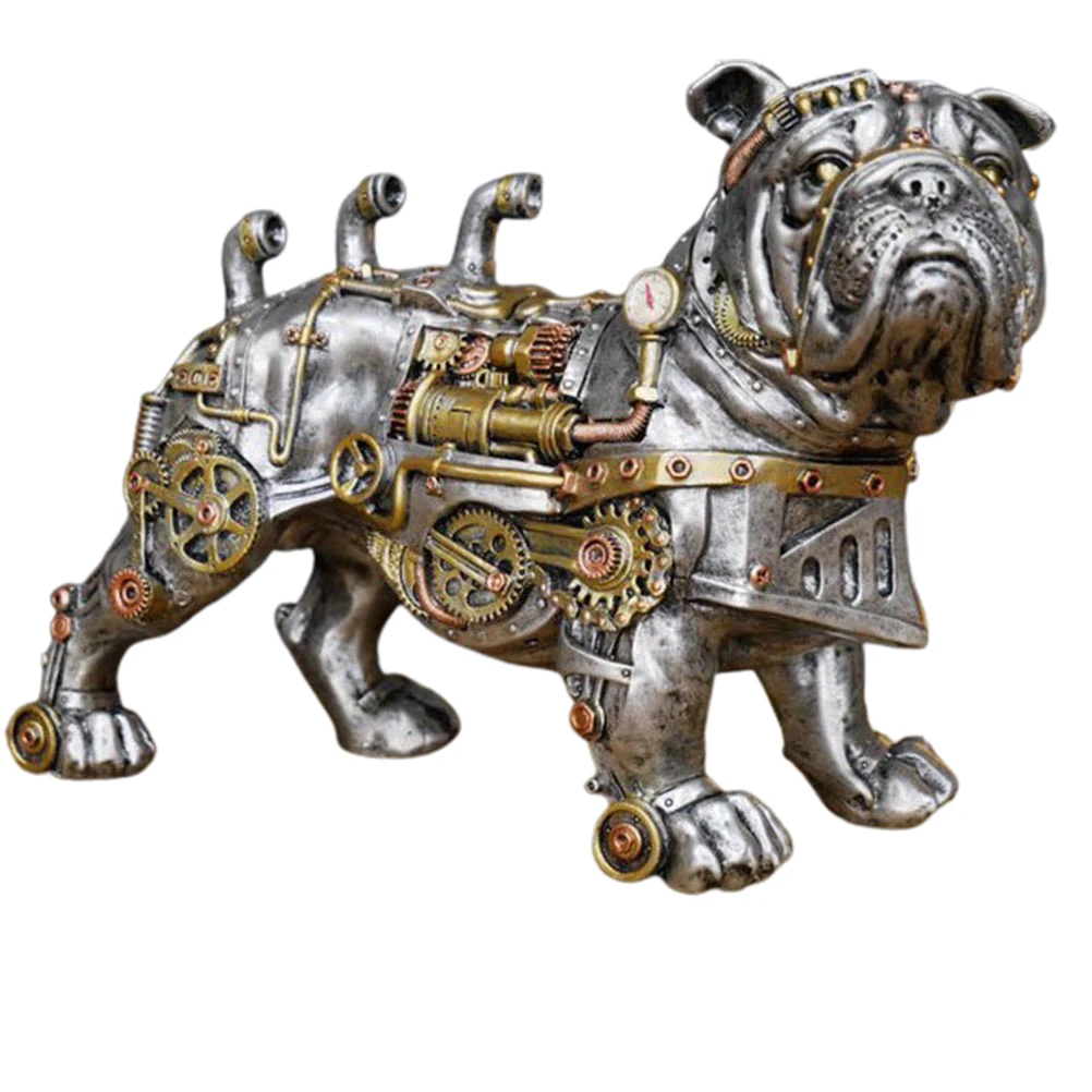 

Mechanical Punk Dog Resin Crafts Steampunk Bulldog Dog Statue Desktop Window Decoration Home Decoration Crafts Decoration