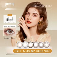 mitata yearly lenses colored lenses withre fractive 0 5d to 10d and bc 8 6 material high wearing comfort 2 pcs