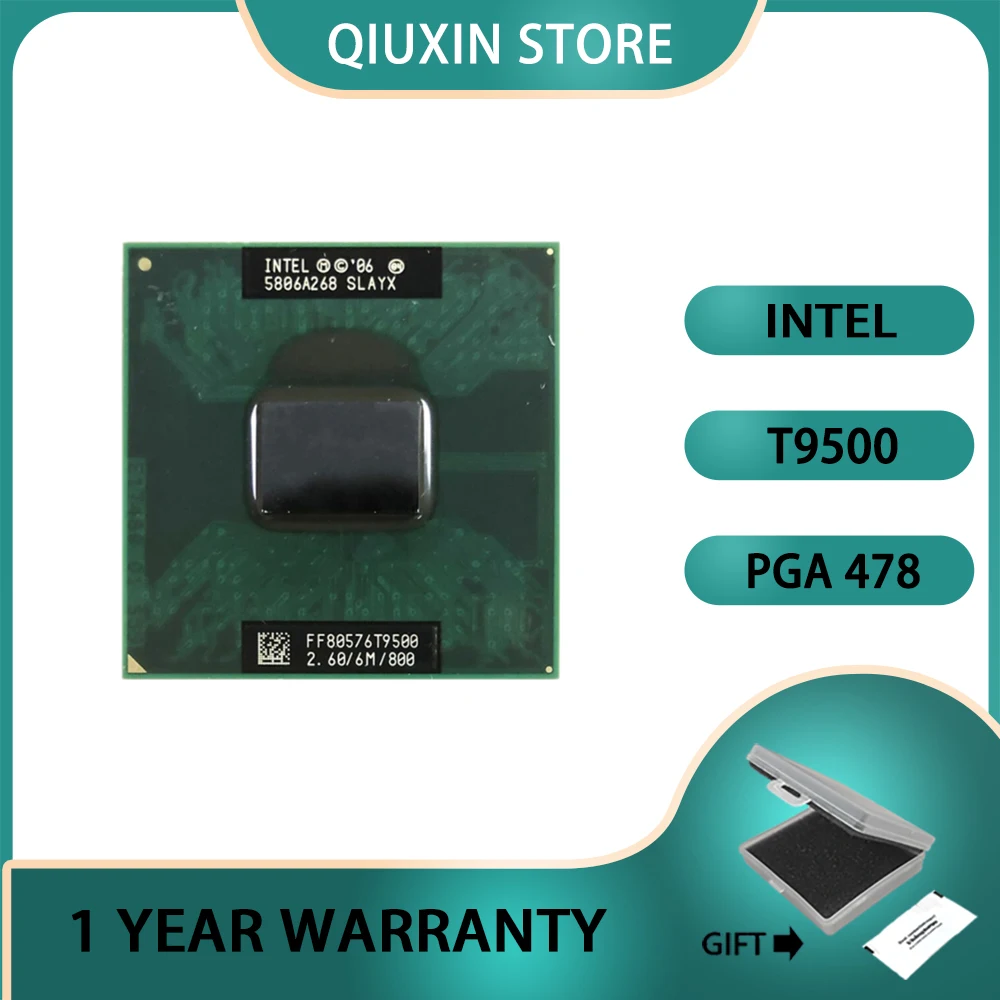

Процессор для ноутбука Core 2 Duo T9500 CPU 6M кэш/2,6 ГГц/800/двухъядерный процессор Socket 478 PGA для ноутбука GM45 PM45
