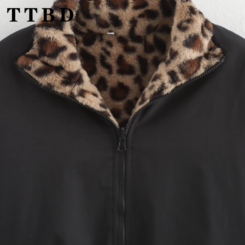 TTBD 2024 зимняя новая женская винтажная флисовая верхняя одежда с отложным