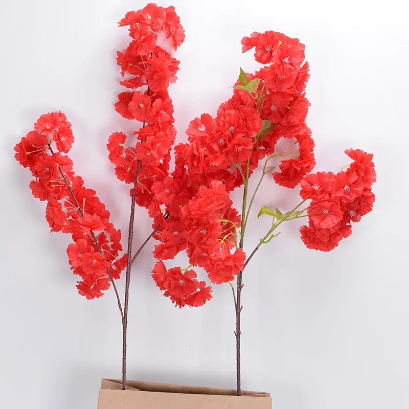 

3 Fork Cherry Blossom Valentines Day Home Decoration Artificial Flowers Decor Wedding Christmas Valentine's Decorations Festive