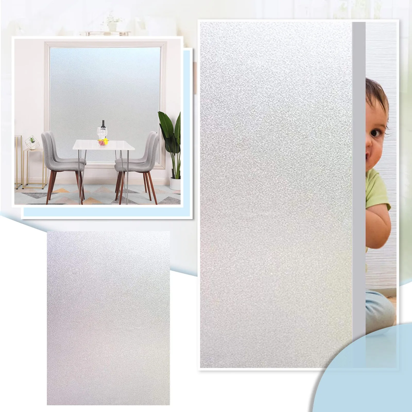 

Hot Sale Bedroom Bathroom Home Glass Window Door Privacy Film Sticker PVC Frosted Door Sticker Bathroom For Home Decor