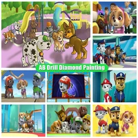 5d ab diamond painting disney movie dog patrol group animal patrol cross stitch embroidery diamond mosaic home decor gift ll118