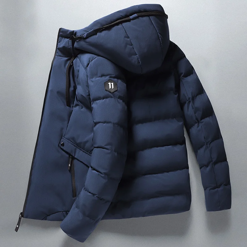 

2023 Brand New Men's Pure Color Cotton Jacket Casual Thick Cotton Jacket Winter Down Cotton Jacket Men