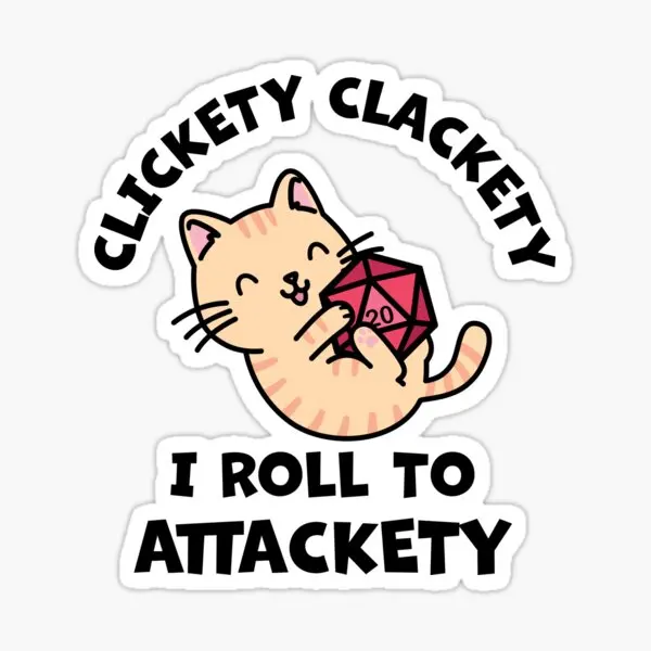 

Clickety Clackety I Roll To Attackety 5PCS Stickers for Luggage Decorations Stickers Bumper Cute Laptop Window Funny Anime Kid