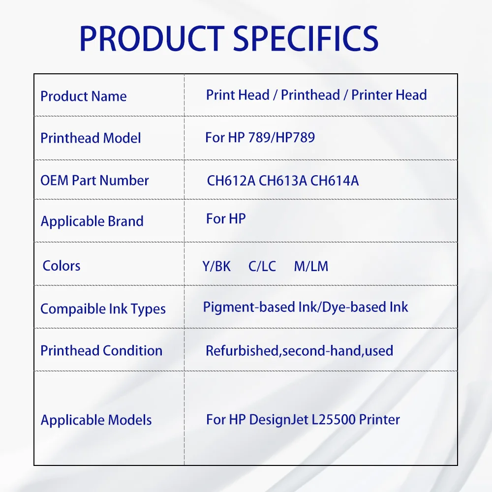 Печатающая головка HP789 печатающая для принтера HP Latex L25500 L26500 CH612a 761 762 высокое