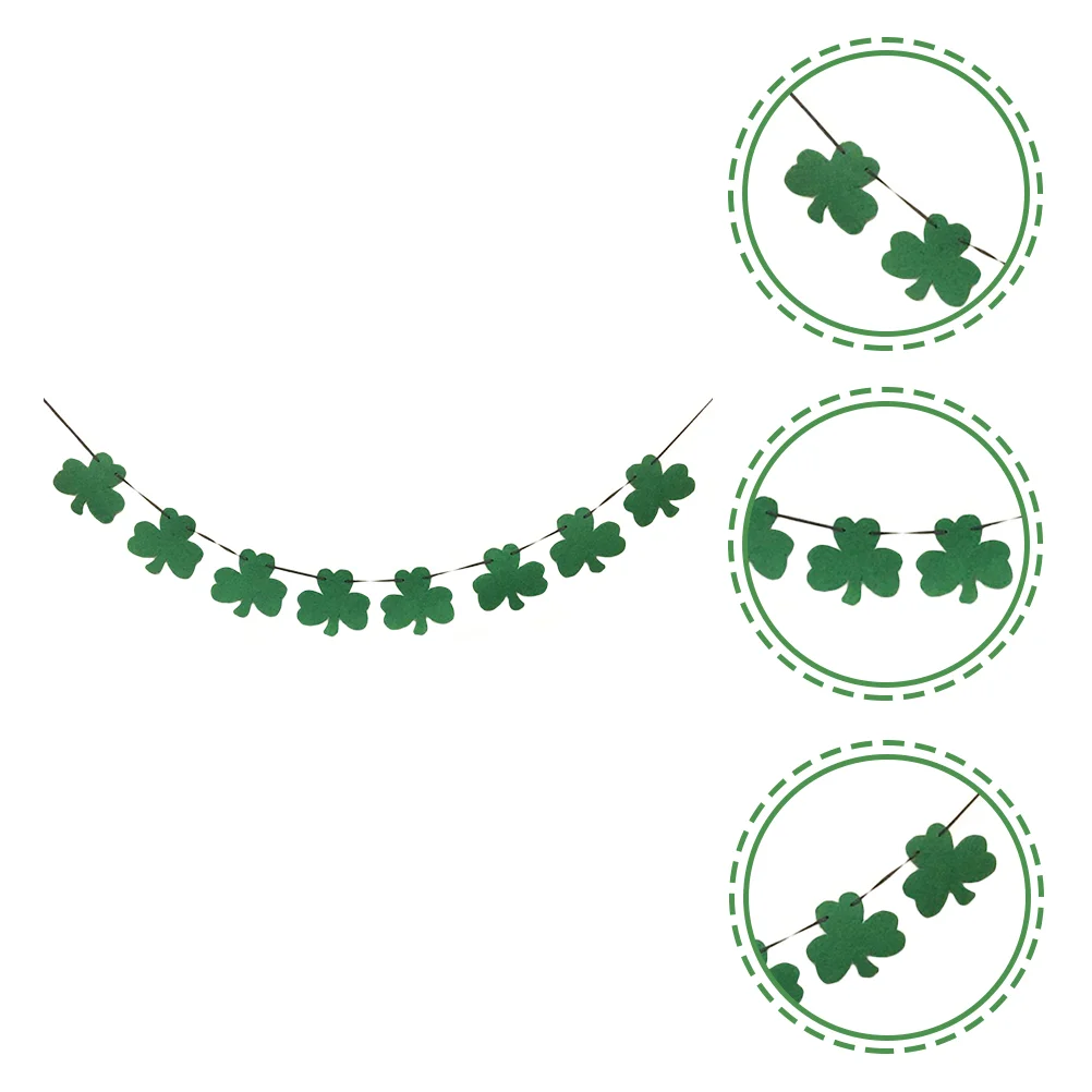 

2 Pcs St. Patrick Day Hanging Banners Festival Streamer Shamrock Banner Props