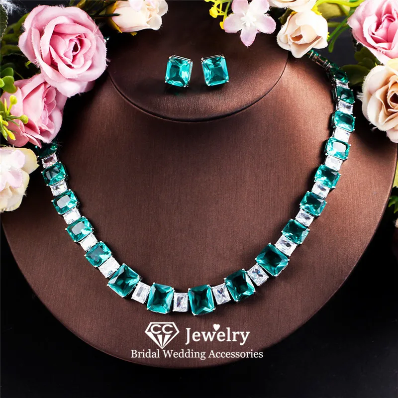 

CC Trendy Necklace Earrings Set for Women Wedding Events Bridal Jewellery Engagement Bijoux 100% Handmade Jewelry Set T0243