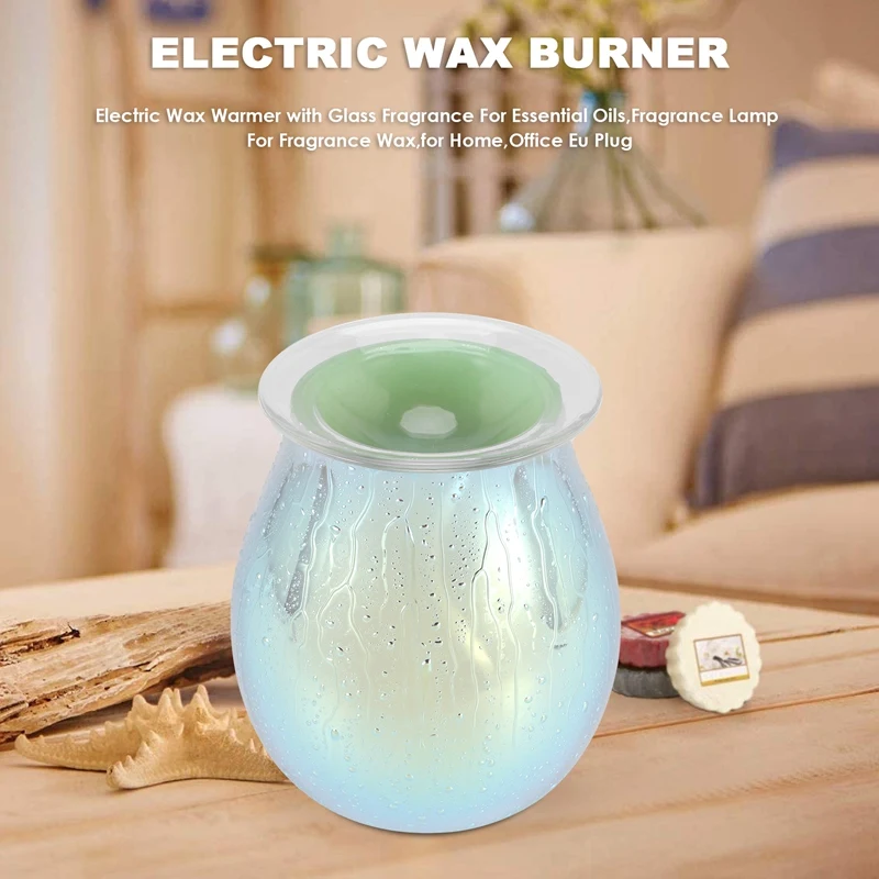 

Электрический нагреватель для воска со стеклянным ароматом для эфирных масел, ароматическая лампа для ароматического воска, для дома, офис...