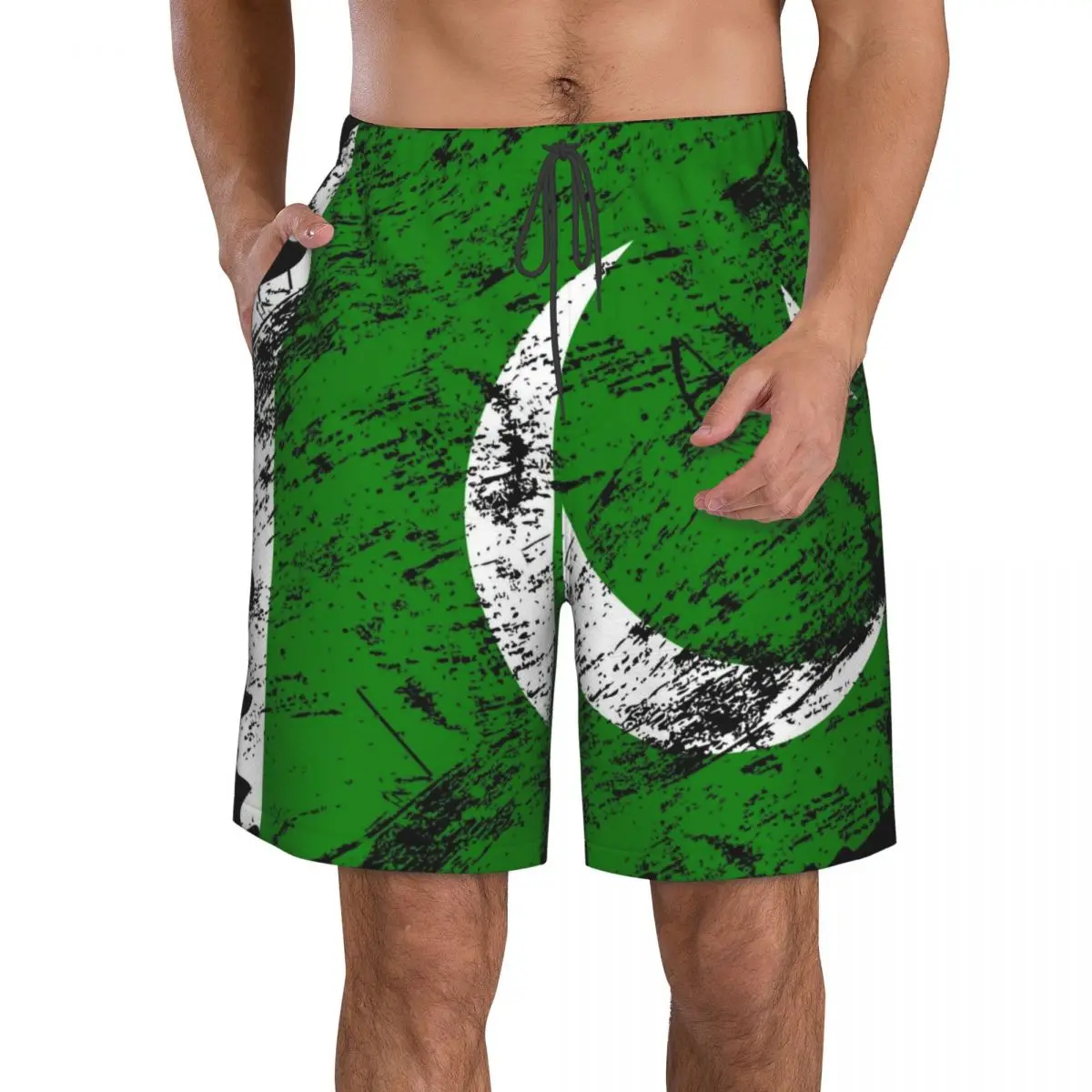 

2022 Polyester 3D Printed Men's Beach Shorts Vintage Country Flag Shorts Streetwear Beach Pocket Running Summer Pants