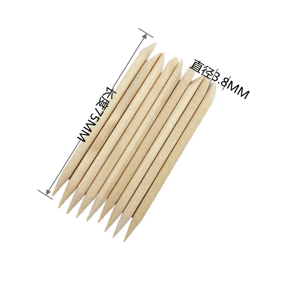 Icey 100 шт. красивые деревянные палочки 75 мм оранжевые для ногтей сверлильные