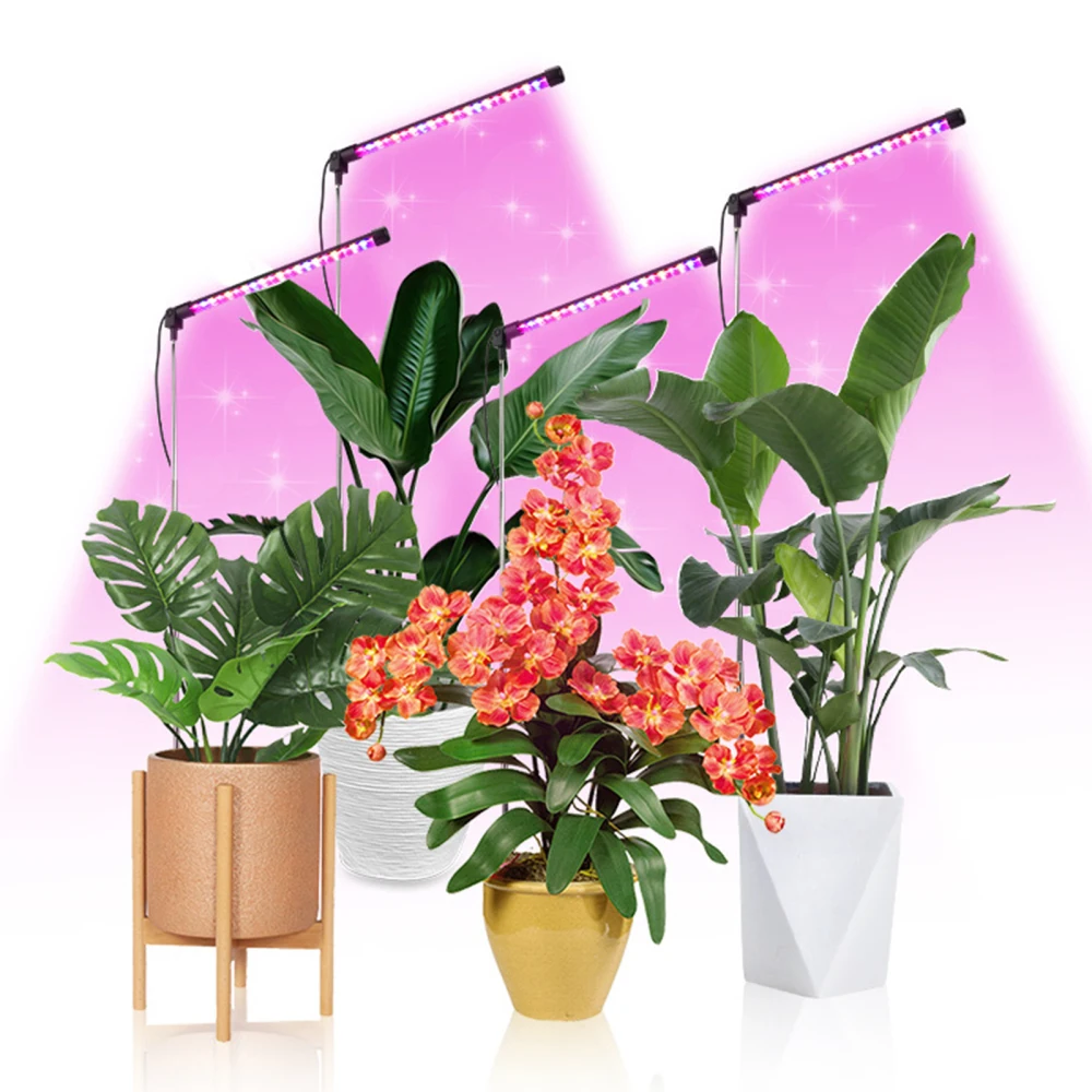 

LED Illumination Lights Lamp Succulents 200mm 5V Plastic Can Be Timed Telescopic Rod USB Full Spectrum 4 Tubes