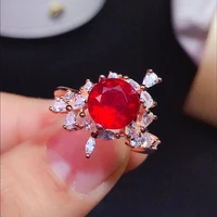 meibapj new burning ruby gemstone fashion simple ring for women real 925 sterling silver fine wedding jewelry