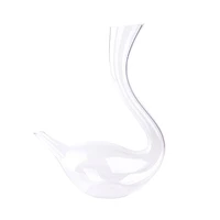 hand blown fancy swan shape glass decanter wine glass with lid