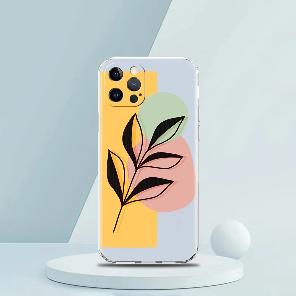 Line Art Sketch Flower Girl Transparent Silicon Phone Case For iPhone 14 13 12 11 Pro Max 8 7 Plus X XS Max XR SE 2020 Bag Shell