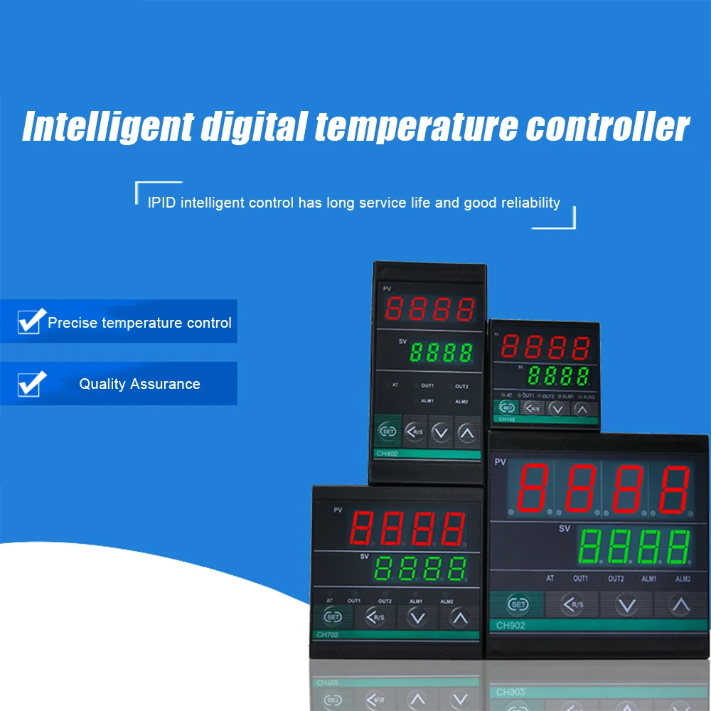 

Dual Output SSR and Relay CH102 CH402 CH702 CH902 Two Relay Output LCD Digital PID Intelligent Temperature Controller48-240V AC
