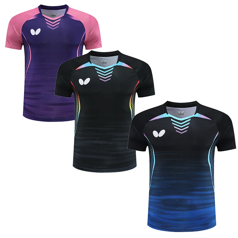 

Summer New Table Tennis Clothes Men's and Women's Breathable T-shirt Sportswear Quick Dry Competition Training Short Sleeve Top