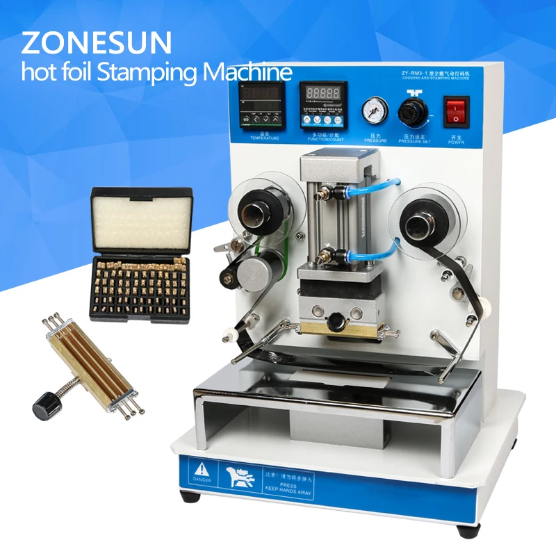 ZONESUN ZY-RM3 Автоматический логотип Пластиковая кожа Горячее тиснение фольгой