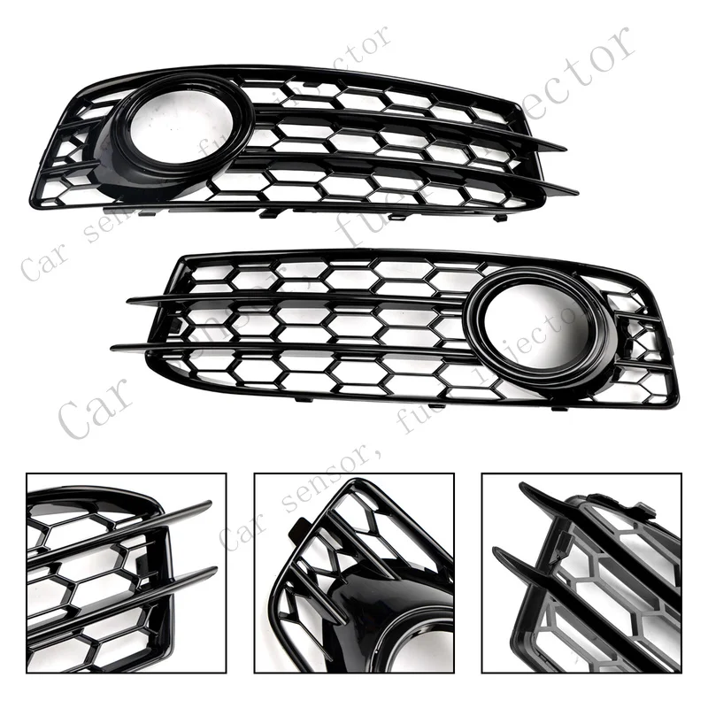Фото Решетка противотуманных фар Q+ Honeycomb для переднего бампера Audi A3 8P S-Line 2009-2012 ZY №1