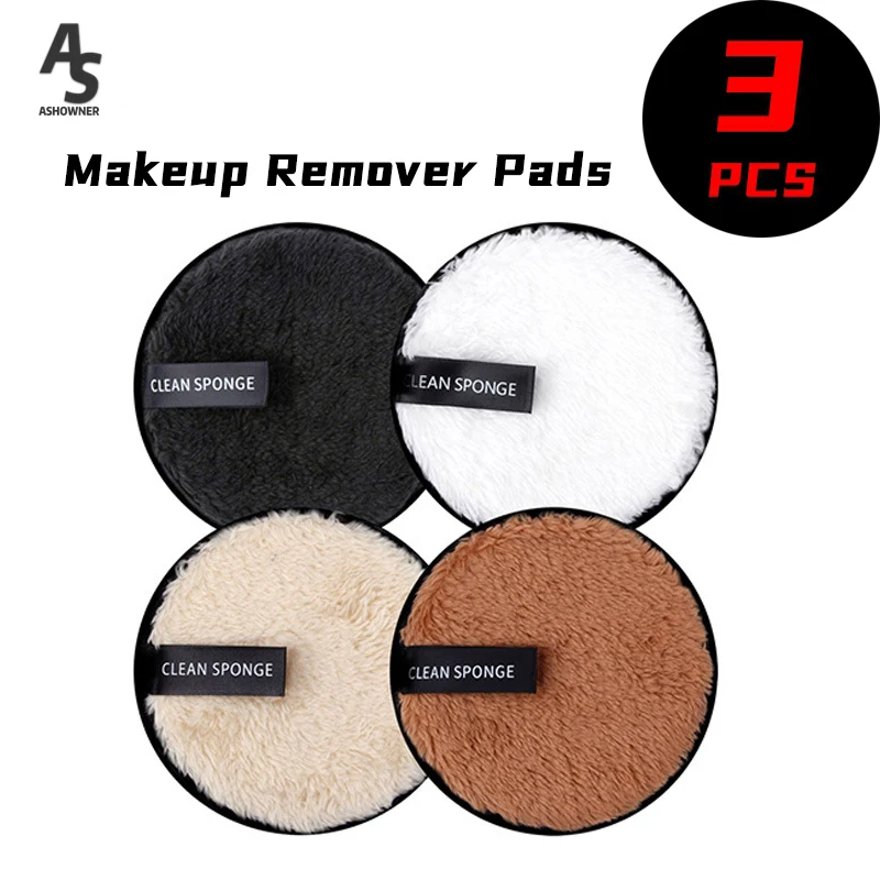 1/3pcs Makeup Remover Pads Cosmetics Reusable Face Towel Make-up Wipes Cloth Washable Cotton Pads Skin Care Cleansing Puff Tool