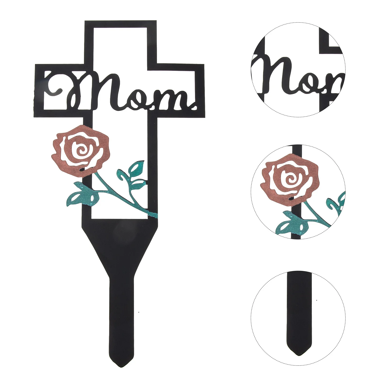 

Cemetery Insert Inserted Ornament Adornment Wood Pile Decorative Stake Inserting Ground Ornaments Iron Mother