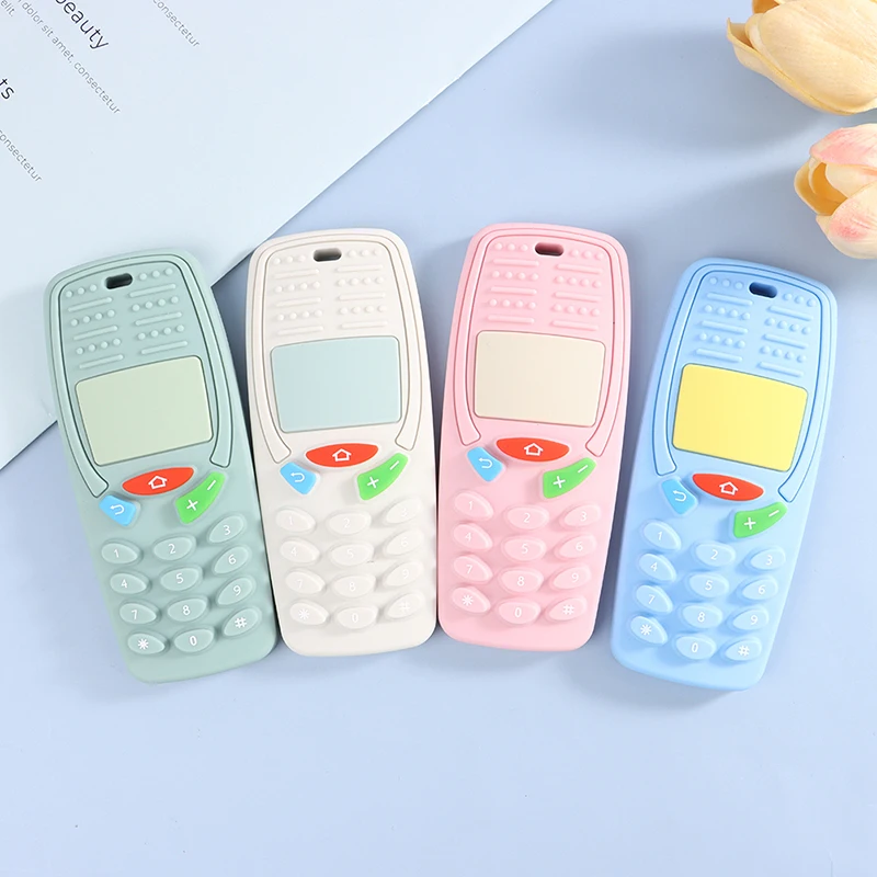 

Silicone Baby Teething Toys Chewing Toy TV Remote Control Shape for Girls Baby Toddler Early Educational Sensory Development Toy