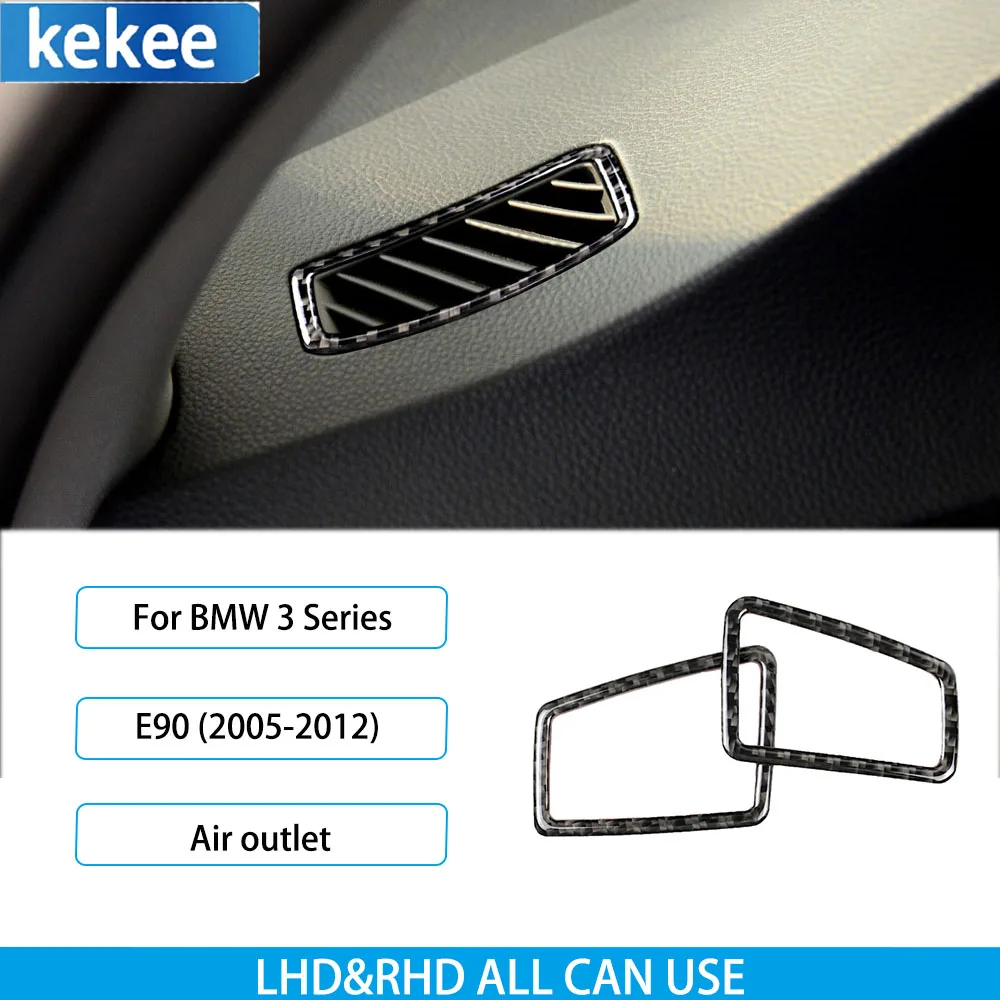 

Аксессуары из углеродного волокна для BMW 3 серии E90 2005-2012, Центральная и двусторонняя Автомобильная рамка для вентиляционного отверстия, наклейка, Обложка, наклейка