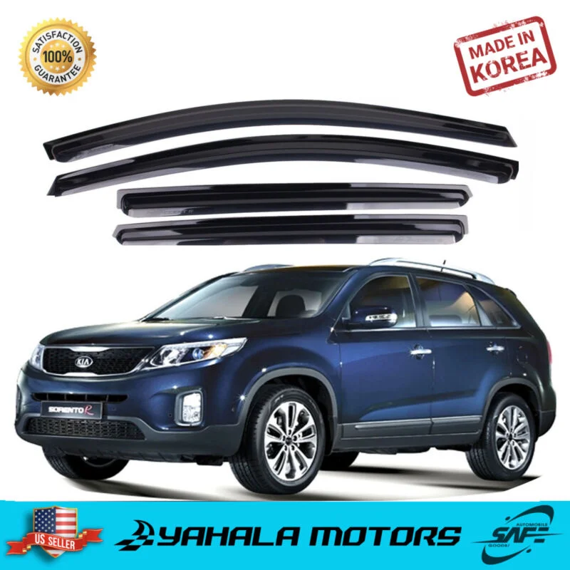 

Smoke Window Sun Vent Visor Rain Guards Deflectors for 2010 - 2014 KIA Sorento