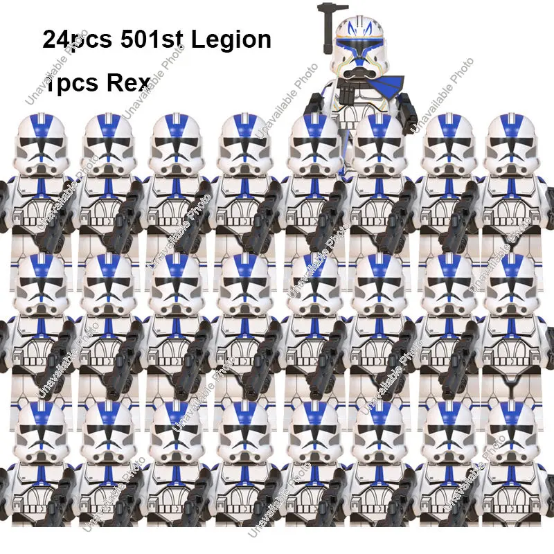 

Hasbro Clone 25Pcs 501st Wars Clone Legion WM2032 SW585 Compatible Building Blocks Troopers Cody Rex Star Brick Wars Figure Toys