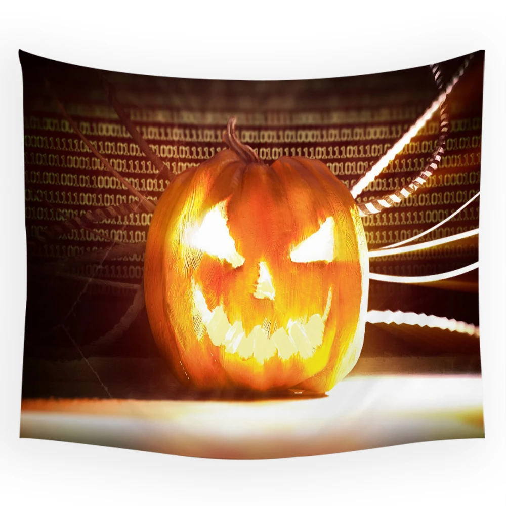 

2022 Halloween Series Tapestry Weird and Scary Cartoon Pumpkin Head Little Girl Tapestry Home Decoration Aesthetics Decor Tapiz