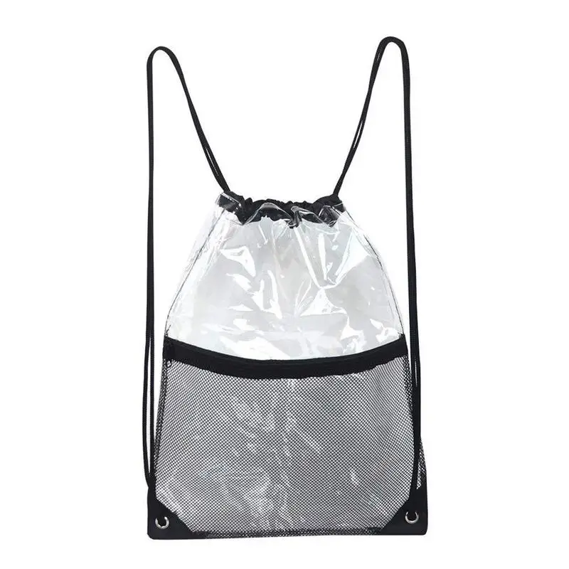 

Clear Drawstring Bag Transparent PVC Stadium Approved Drawstring Backpack For Work Sports