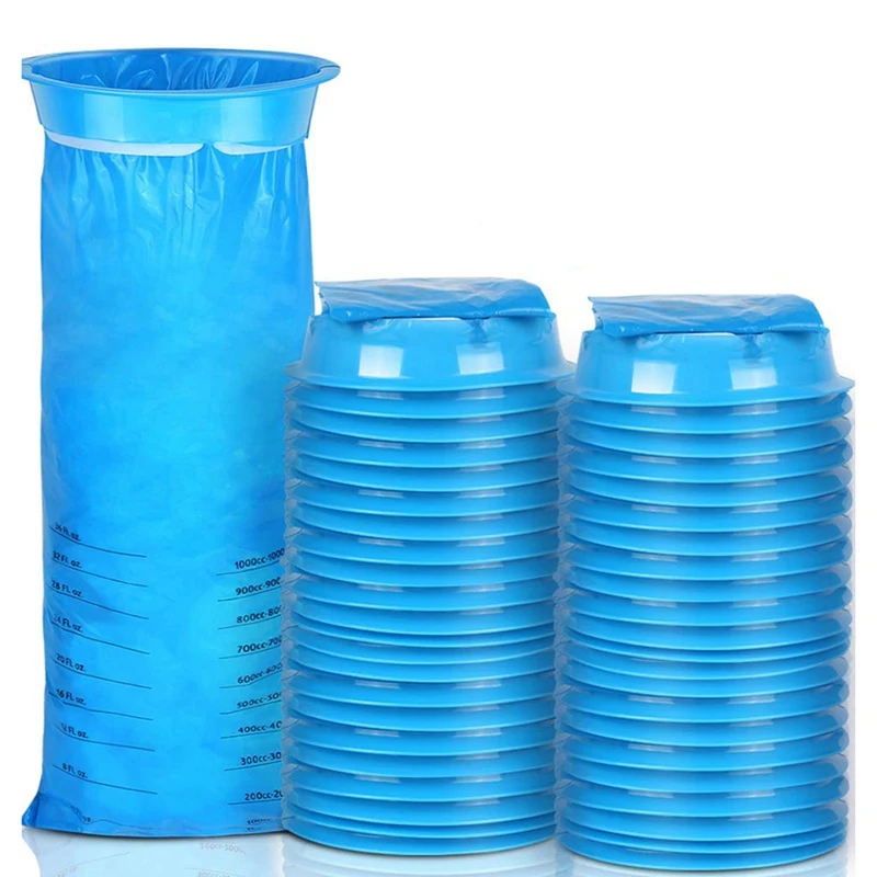 

HOT SALE 45Pcs 1000Ml Vomit Bags Motion Sickness Bags Blue Emesis Bags Disposable Rod Bags For Car Jute Bag Travel