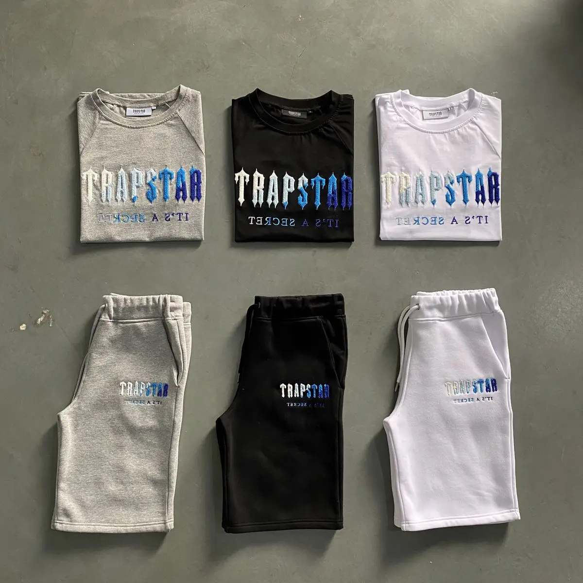 

UK London Trapstar T-shirt 2.0 Chenille Decoded Chort Set-Ice Flavours 1:1 Top Quality Embroidered Tracksuit EU Sizes XS-XXL