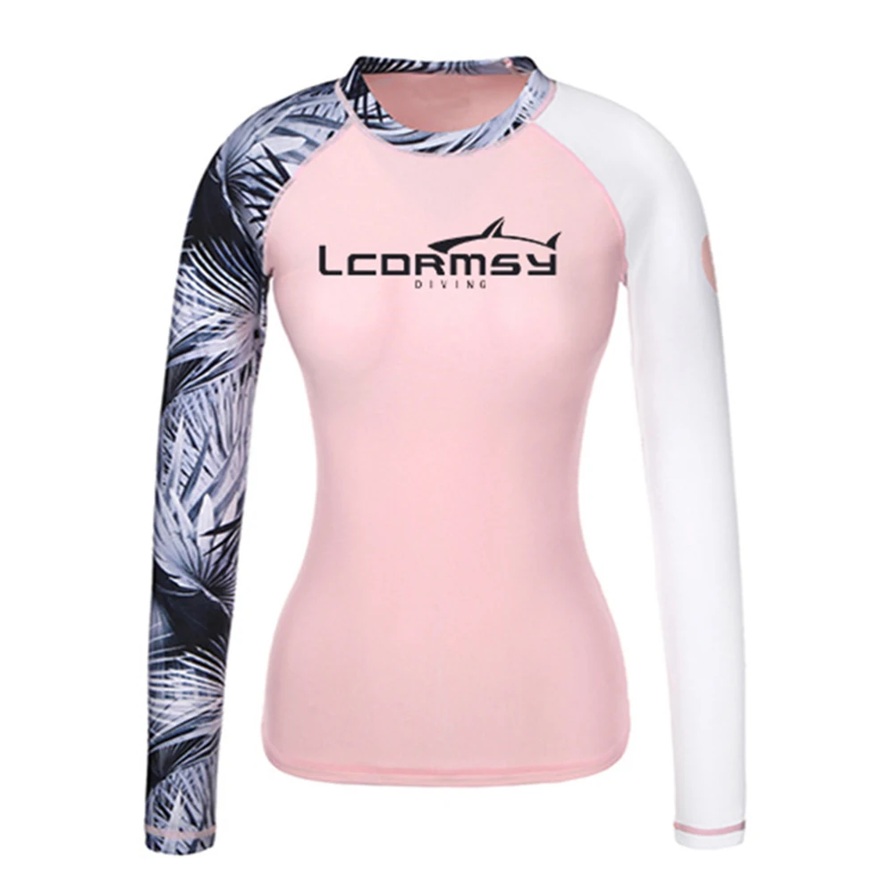 Fashion Print Women Protective Shirts Long Sleeve Swim Surf Top Water Sports Beach Fitness Quick Dry Sun Protection UPF 50+ 2022
