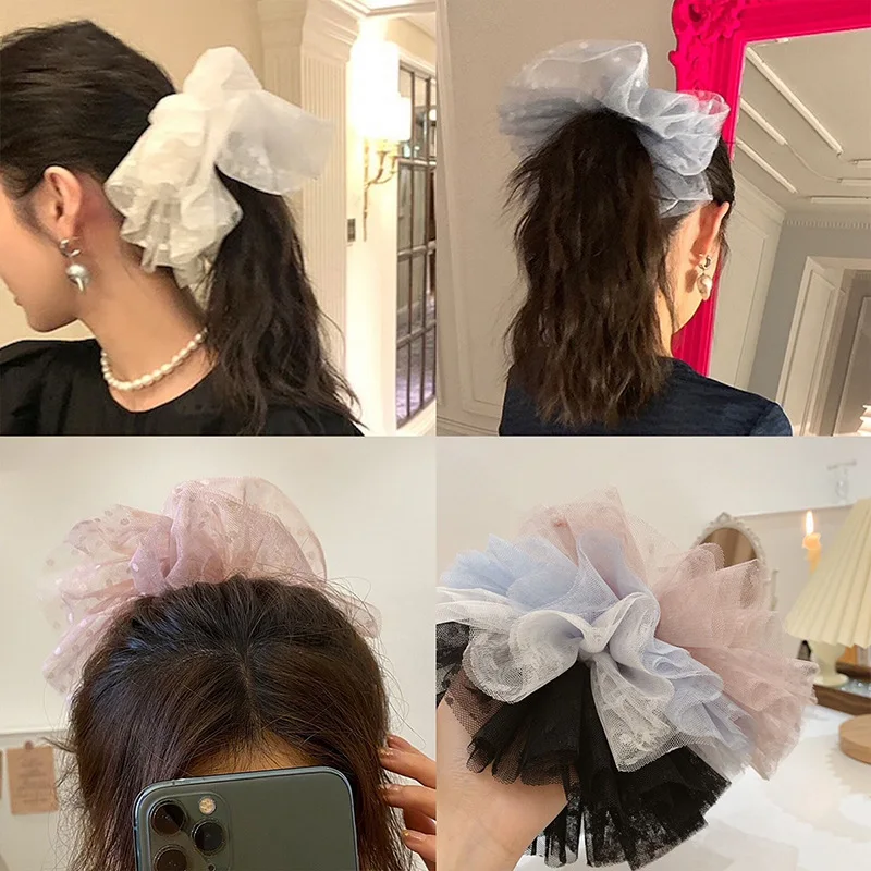 

French Rococo Troubles Point Organza Large Intestine Hair Loop Academy Style Girl Super Fairy Rope Versatile Temperament