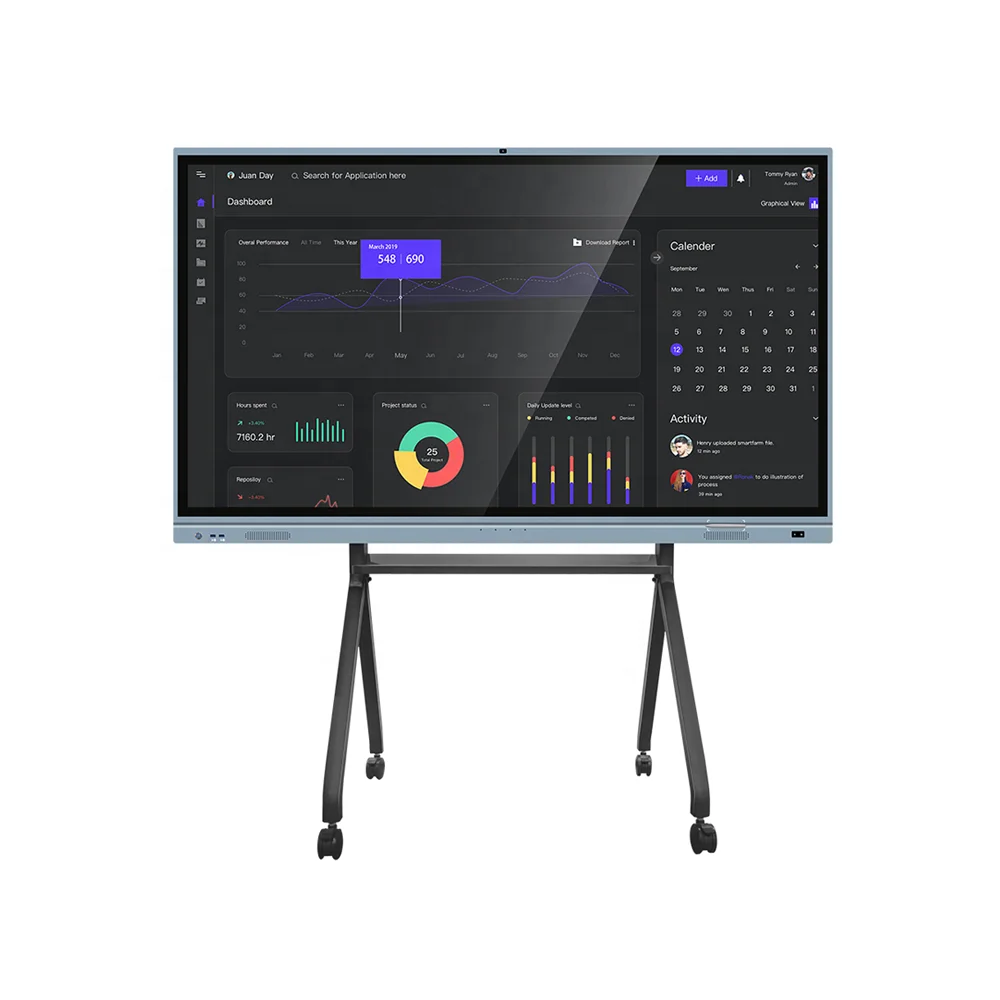 

55 inch multi touch display white board device education teaching smart interactive screen digital whiteboard