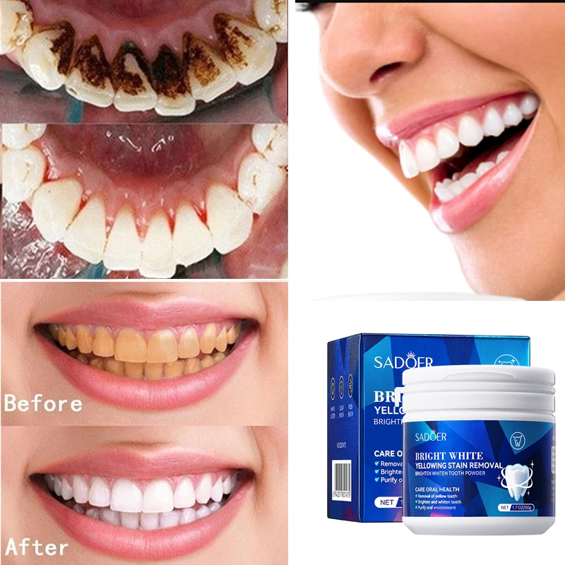 Teeth Whitening Powder Remove Stains Plaque Cleaning Oral Hygiene Care  Fresh Breath Bleaching Toothpaste Dental Tools Product