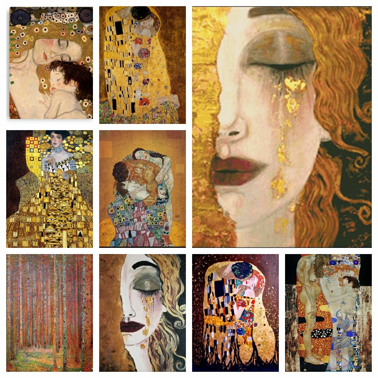 

Famous Artist Gustav Klimt Tear Abstract Painting Diamond Embroidery Kit Kiss Classic Picture Art Cross Stitch Mosaic Home Decor