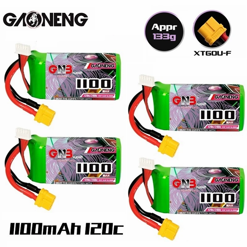 

4 шт., GAONENG GNB 1100 мАч 14,8 в 4S1P 120C/240C