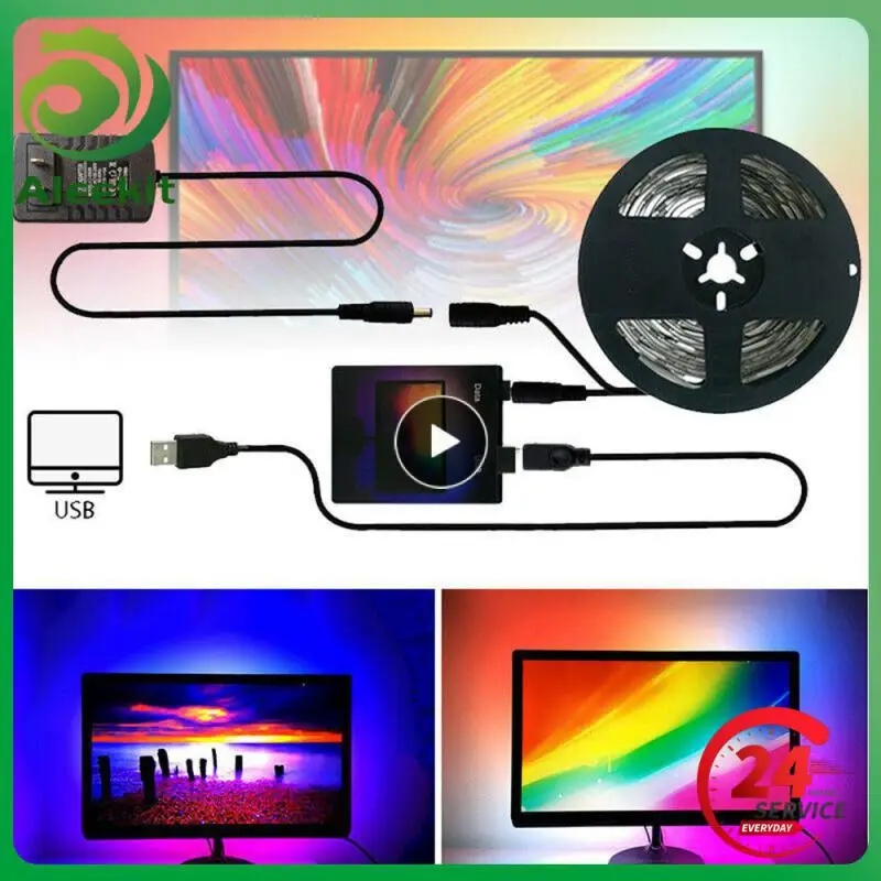 

LED Light Strip With USB Background Lamp WS2812B Waterproof Diode Tape 1/2/4m 5m TV Screen Backlight Set Smart Decorative Lights