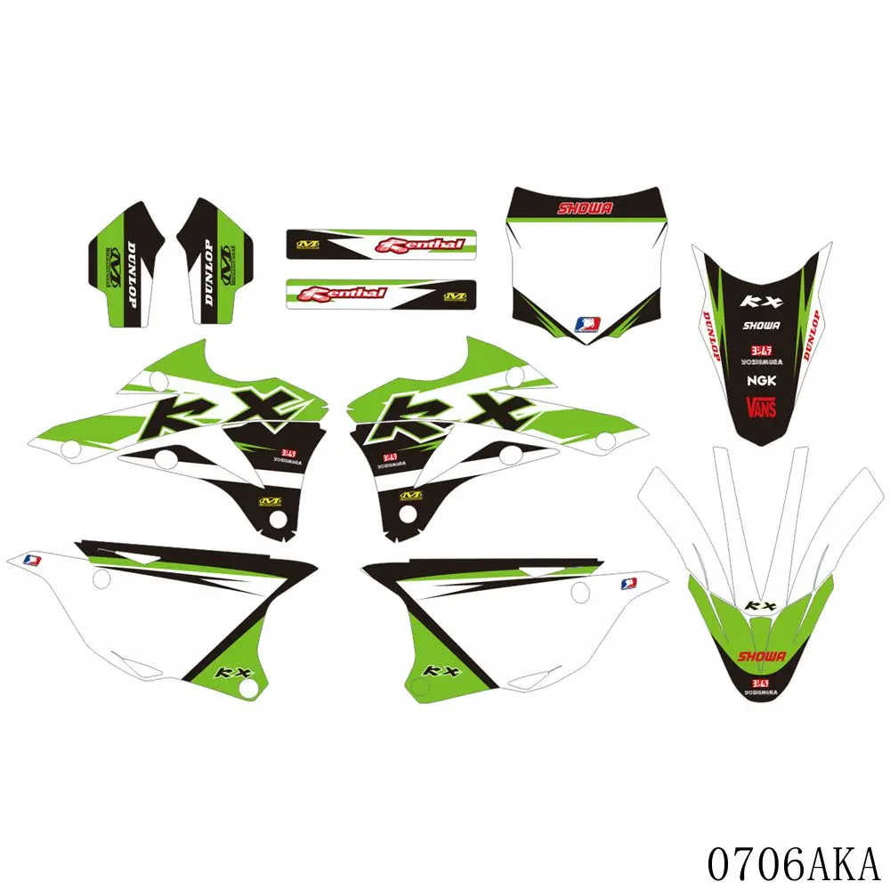 

Full Graphics Decals Stickers Motorcycle Background Custom Number For KAWASAKI KX85 KX100 KX 85 100 2014 2015 2016 2017 2018
