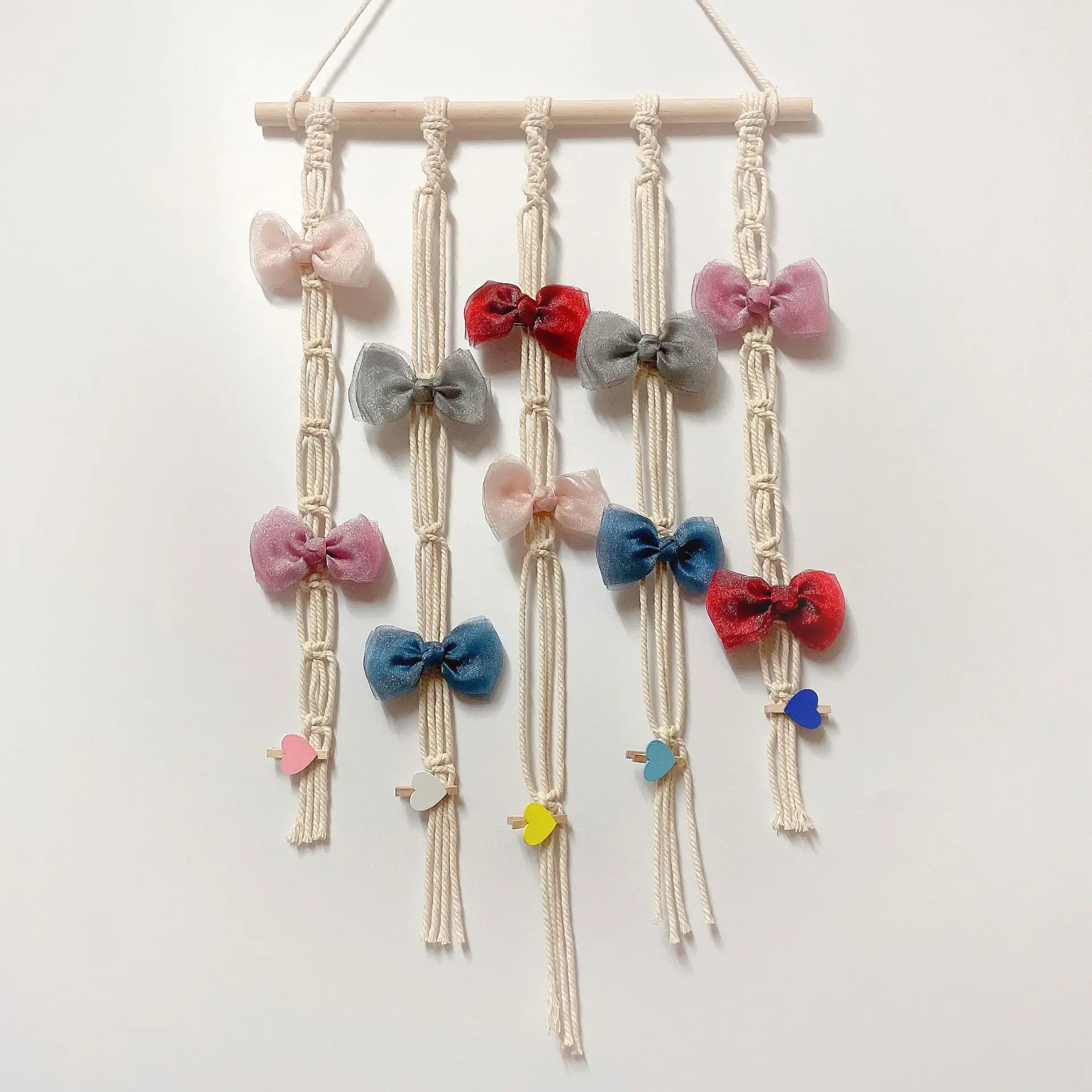 Children's Hairpin Headwear Organizer Wall Mounted Girl Princess Hairpin Jewelry Wood Handmade Storage Pendant Ins Style