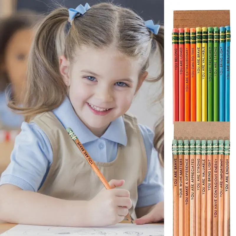 

Inspirational Pencils Funny Pencils 10 Pcs Wood Fun Positive Pencils With Inspiring Words Sayings For Students Classrooms Favors