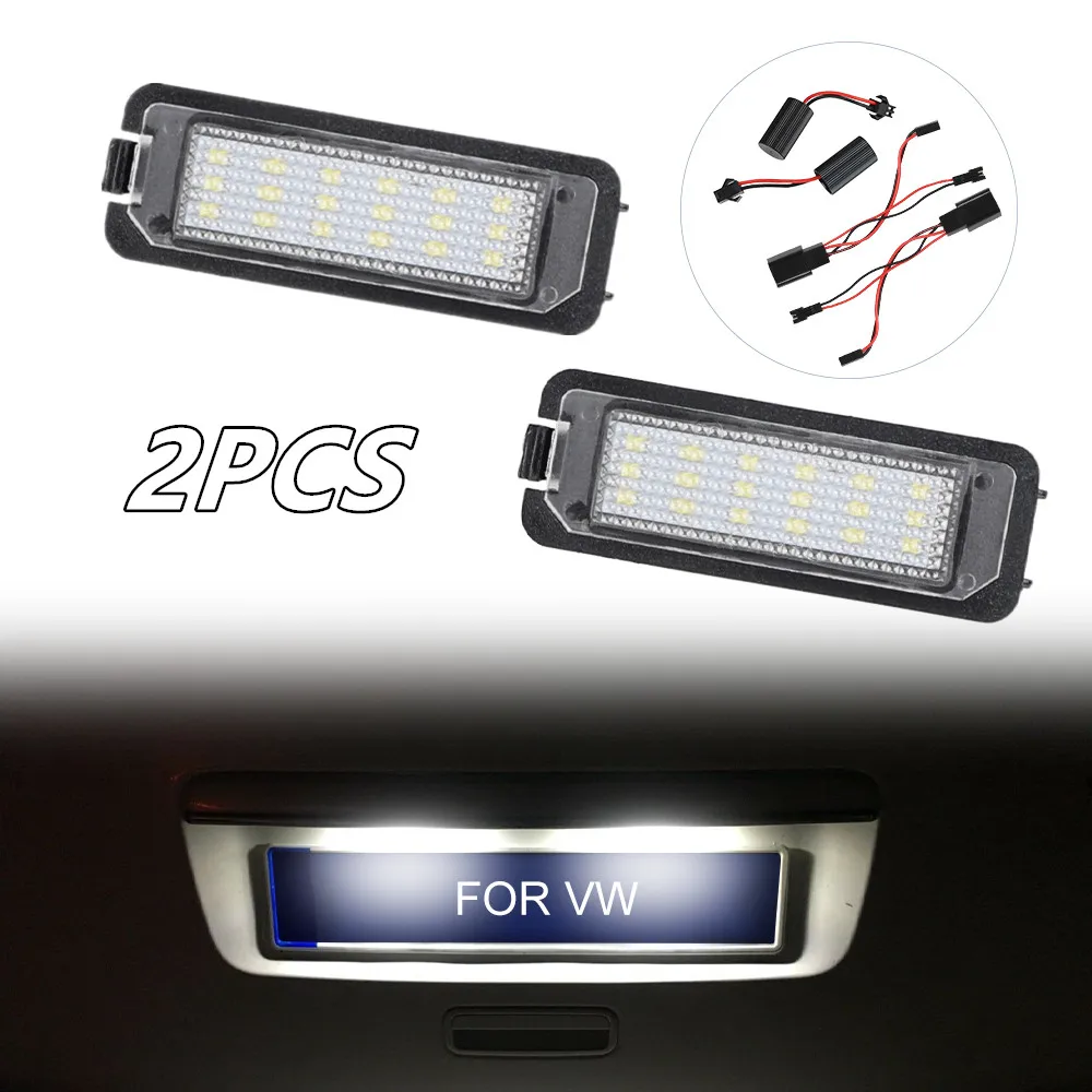 

2x автомобильный задний светодиодный светильник SMD номерного знака для VW GTi Golf 4 5 6 7 MK4 MK5 MK6 MK7 Passat B7 CC EOS Scirocco Beetle