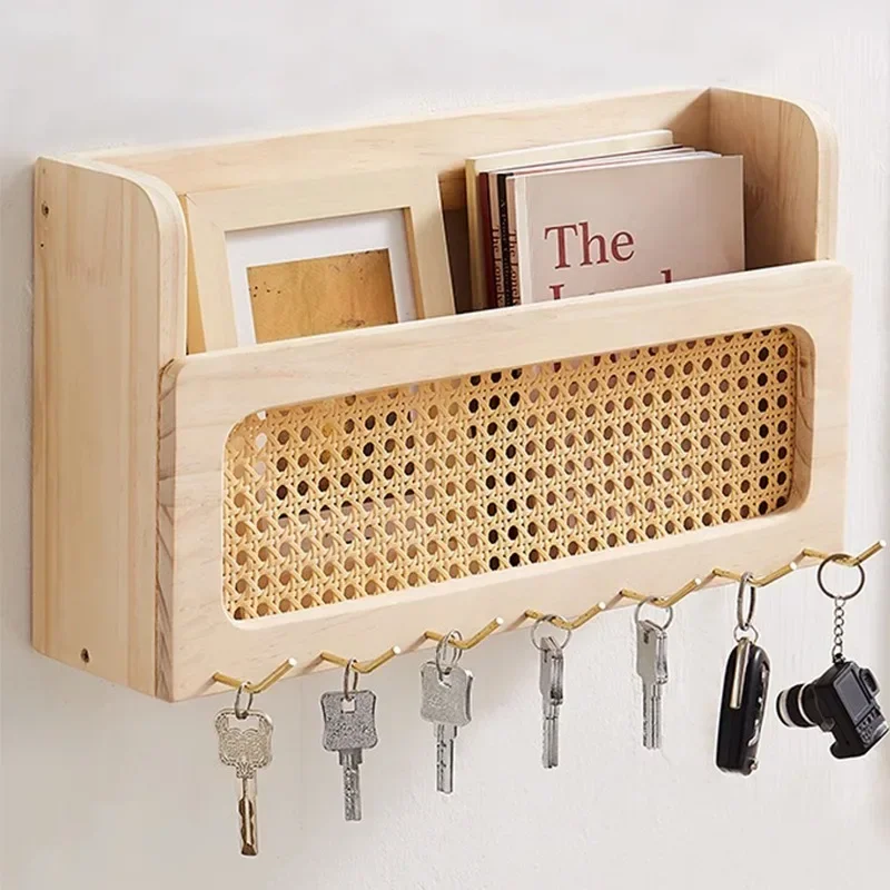 Доска для сообщений из цельного дерева 2-уровневые веерообразные полки ротанга