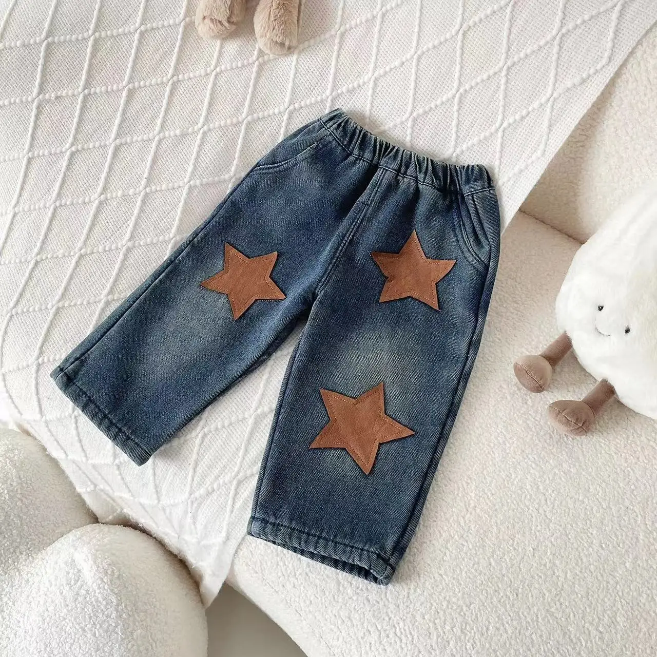 

Children Jeans Children Fleece Jeans 2023 Autumn and Winter Children Jeans Fleece Warm Children Casual Pants Winter Warm Jeans